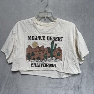 Social Scene Shirt Womens Medium White Mojave Desert California Crop Graphic Tee